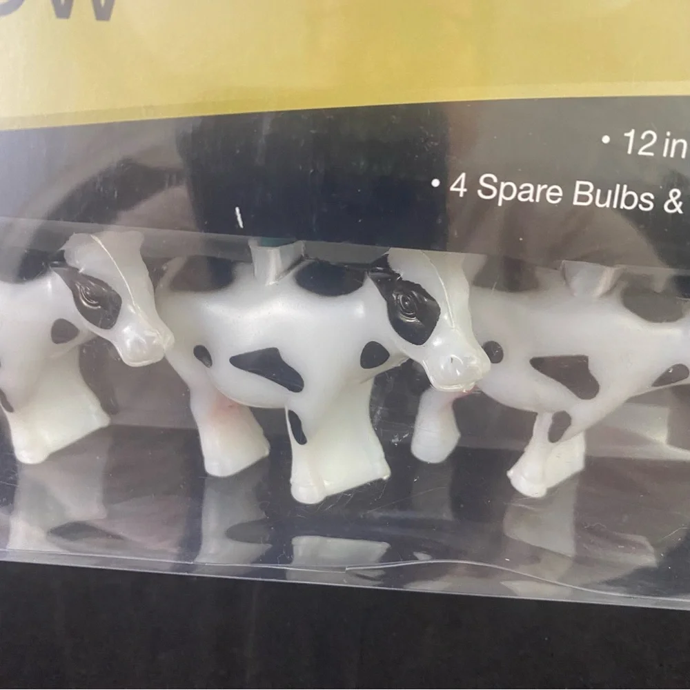 Kurt S. Adler Cow String Light Set Indoor/Outdoor Blowmold 10pc NIB
